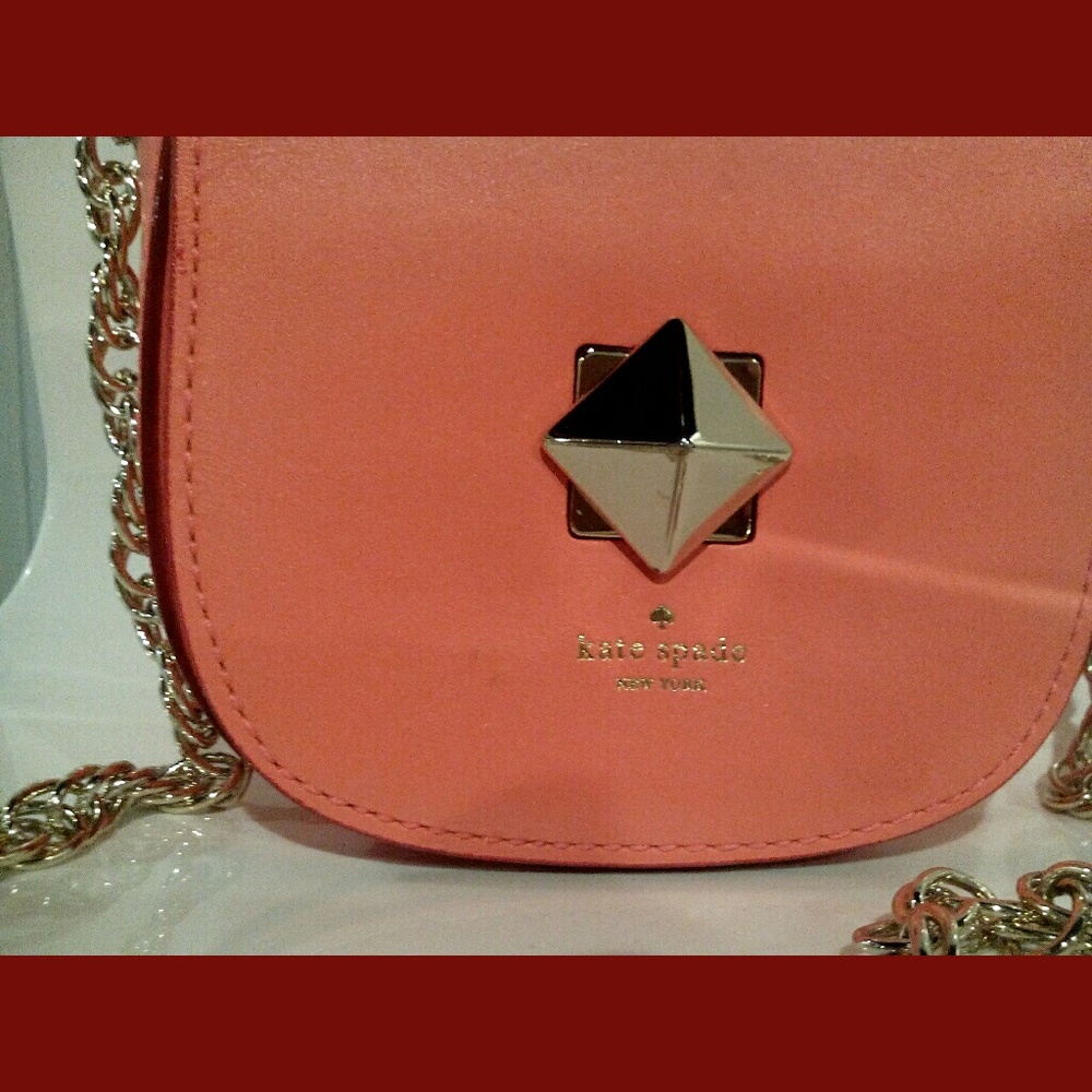 🍑Kate Spade Peachy Keen Pastelcore Crossbody Gold Lock Mini Bag Purse🍑 - Picture 10 of 16
